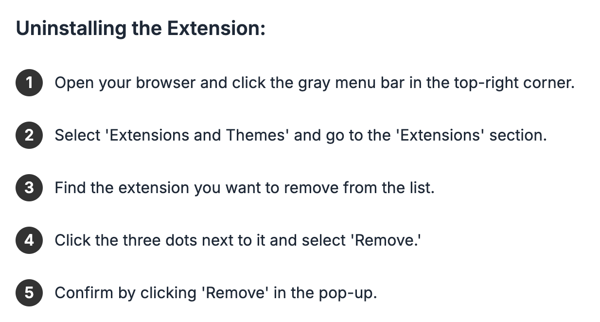 Uninstall Instructions